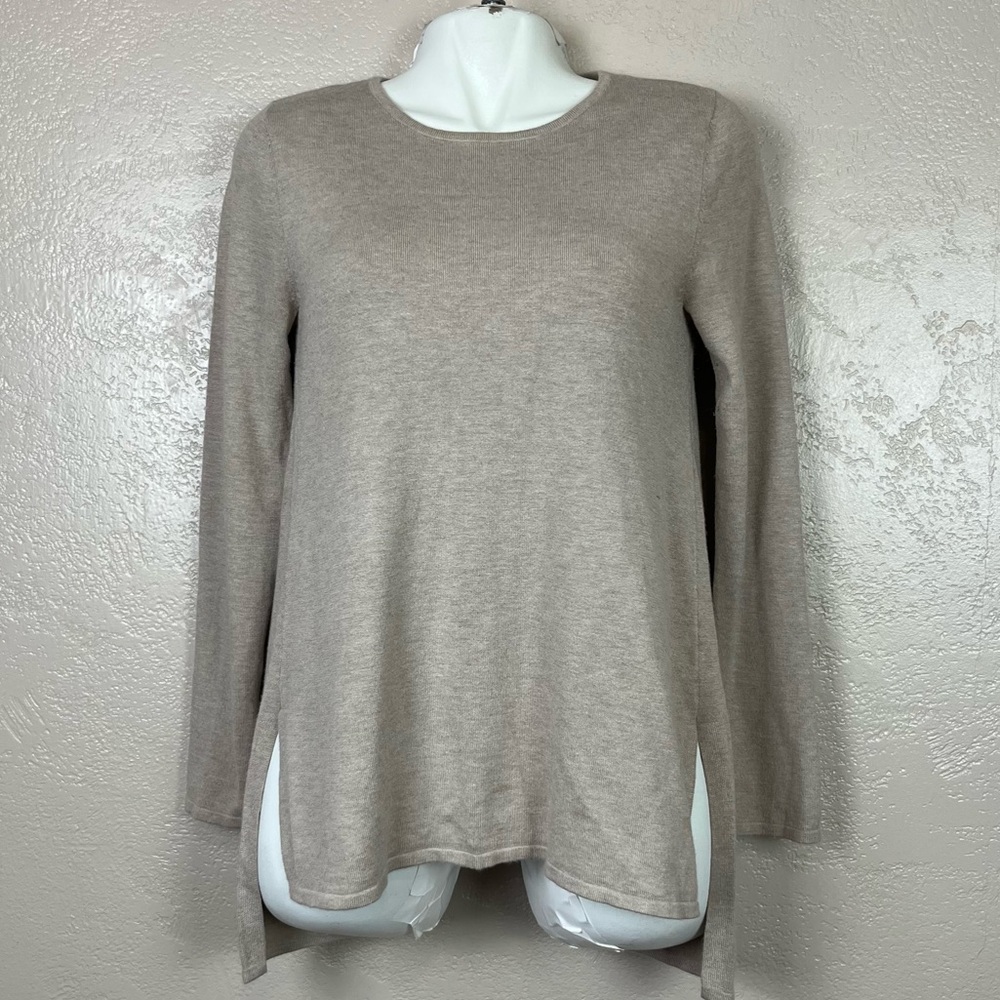 5 for $30 Chelsea Theodore women long‎ sleeve beige tunic sweater size small